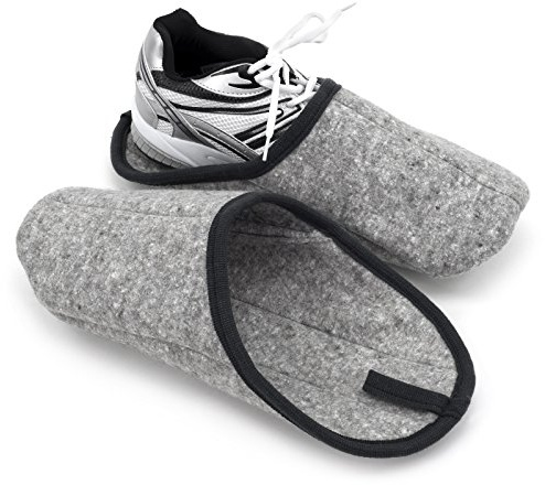 Pantoffelmann Museum slippers with/without ABS sole, slip-on felt slippers for craftsmen, visitor slippers to protect against dirt and scratches, washable guest slippers, gray, XX-Large