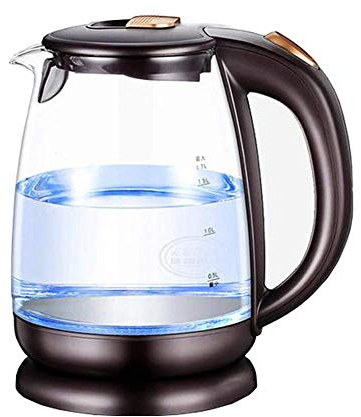Bollitore elettrico da 1,8 litri, bollitore in vetro per tè e acqua, bollitore per acqua calda senza fili con illuminazione a LED, spegnimento automatico e protezione contro l'ebollizione a secco,