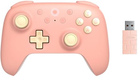 8Bitdo Ultimate 2C Wireless Controller for Windows PC and Android, with 1000Hz Polling Rate, Hall Effect Joysticks and Hall Triggers, and Remappable L4/R4 Bumpers (Peach)