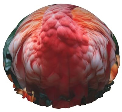 Roter Flamingo-Ananas-Druck, Damen-Duschhaube, wiederverwendbar, elastisch, doppellagig, Haarkappe, Duschhaube