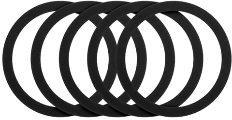 sourcing map Magnetic Sticker Ring, 5Pcs - Universal Magnetic Adapter Ring, Silicone Magnet Wireless Charging Conversion Kit for Mobile Phone Case Wireless Charger (Black)