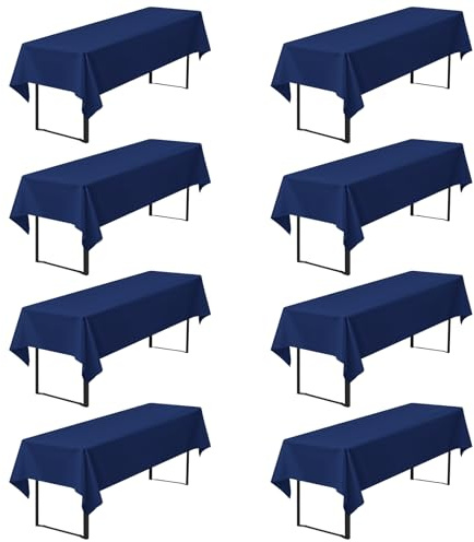 8er-Pack Premium Biertischdecken 260 x 110 cm, Marineblau Biertischdecken für Bierzeltgarnitur, blickdichte Polyester-Biertischdecken, waschbare Tischhussen für Bankette im Freien (Marineblau)