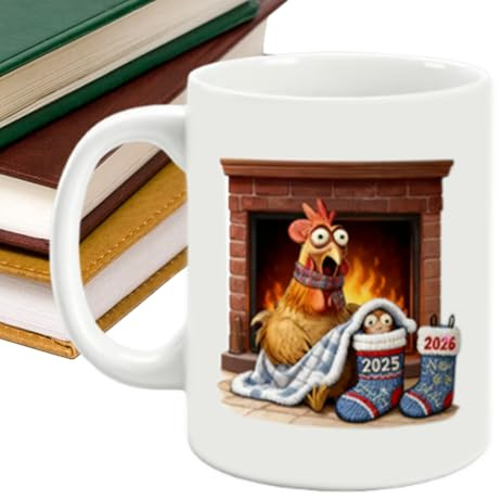 Kaffekopp med kycklingmönster, keramisk mugg tecknade djur | jul rolig keramik, för kvinnor, män, unga vänner, mamma, dam, , semester
