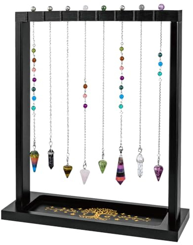 BEUNITONE Tree of Life Crystal Display Stand, Wooden Crystal & Jewelry Holder Organiser for Necklaces, Keyrings, Stones, for Home Decor, Market Stall and Craft Fair Showcase
