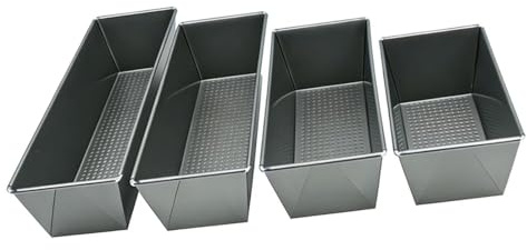XIANTIAN Premium Loaf Tins Set of 4 – Carbon Steel Non-Stick Bread & Cake Pans Assorted – Perfect for Banana Bread, Meatloaf Pan, Sandwich Loaves & More