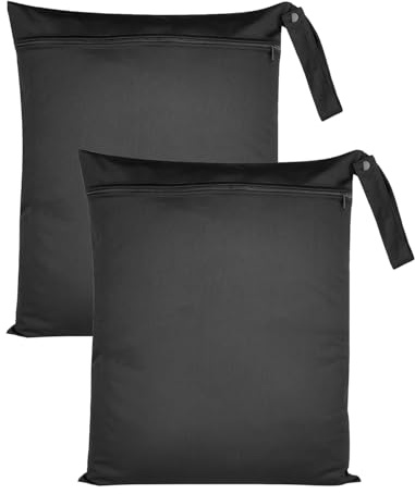 DAFNE Confezione da 2 sacchetti impermeabili, 30 cm x 40 cm, con cerniera, sacchetti impermeabili per costumi da bagno, sacchetti riutilizzabili per la biancheria sporca, adatti per costumi da bagno