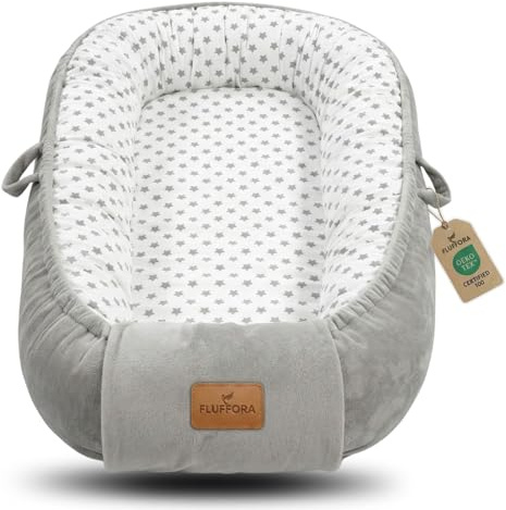 FLUFFORA® Baby Nest Pod for Newborn, Portable Baby Lounger 0-12 Months | OEKO-TEX, Breathable, Portable Baby Cot Bed for Travel, Newborn Essentials, Baby Cot Bed, Next to Me Crib Alternative