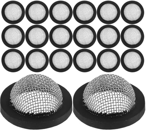 GLEAVI 60pcs Hose Gasket Washers with Stainless Steel Screen for Shower Heads and Garden Hose Connectors Rubber Washers for Leak Prevention Suitable for Washing Machines