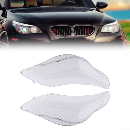 Strålkastare glas klart för BMW 5-serien E60 E61 2003–2010 – höghållfast polykarbonat framstrålkastarskydd ersättning 63127165569