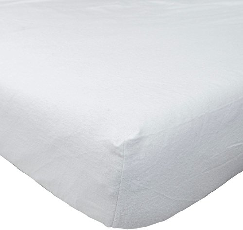 HOMESCAPES Drap-Housse 140x190 cm à Grands Bonnets, Coloris Blanc, Drap en Flanelle 160 g/m²