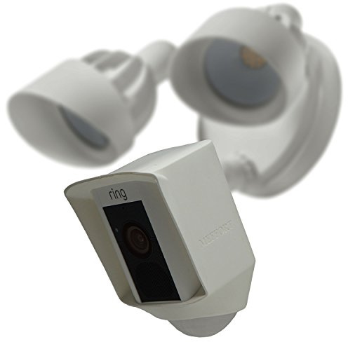 Silicone Skin Case Cover Compatible with Ring Floodlight Cam Wired Plus, Floodlight Camera - Sun Glare, UV & Weather Protection Skins Cover - White