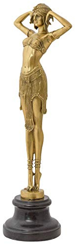 Bronzeskulptur Tänzerin Bronze Skulptur Figur Statue Tanz Art-Deco-Stil (a)