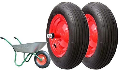 Ecovelò Union Ruote PNEUMATICHE Complete 3.50-8 (4pr) RICAMBI per CARRIOLA Modello Vespa ASSE Lungo 155mm Gomma