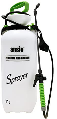 ANSIO® Garden Sprayer 11 litre Pressure Sprayer Pump Action, Weed Killer,Water Pump Sprayer, Ideal with Pesticides, Insecticides, Fungicides - Sprayer with Fiber Glass Lance