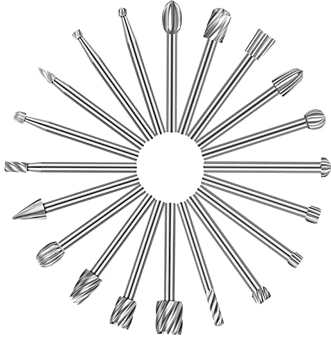 20 Stück Schnitz-Bits Holzgravur-Frässtifte mit 3 mm Schaft, HSS verschiedene Frässtift-Set, um Ihre unterschiedlichen Bedürfnisse zu erfüllen, langlebiges Drehwerkzeug