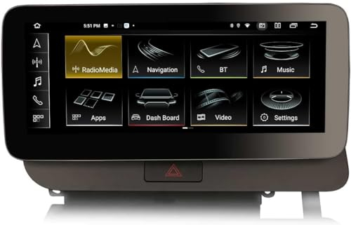Erisin 10.25 Qualcomm 8-Kern 4GB+64GB Android 14 Autoradio Bluetooth GPS Navi für Audi Q5 (2009-2017) Hoher Konfiguration Unterstützt CarPlay IPS Touch Screen OEM Radio DAB+ Android Auto WiFi Can-bus