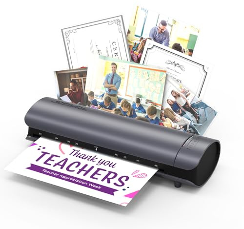 Office Presentation Laminator Machine 11x17 with Laminating Sheet A3/A4/A5, 3/5 Mil Thermal Cold Laminating Machine 13 inch Wide, 60s Warm-Up Office Presentation Laminator Machine (Gray)