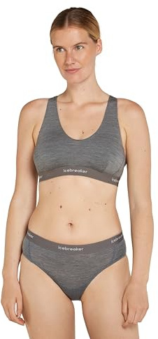 Icebreaker Women’s Merino Blend 125 Cool-Lite Sprite Racerback Bra - Gritstone Heather - Small