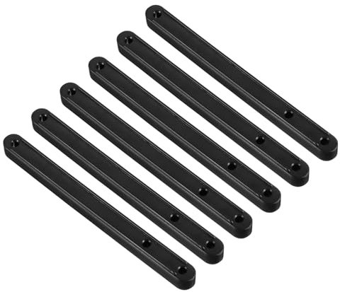 QUARKZMAN Guías para Cajones, 6 Piezas 180mm - Rieles de Plástico para Cajones, Guías Ranuradas Montadas Lateralmente para Cajones de Armario Mesitas de Noche Armarios Cómodas (Negro)
