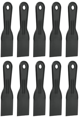 QUARKZMAN 10Pcs Spatule Enduit 2 Largeur Flexible Spatule Plastique Outil Grattoir Pour Taping Drywall Étaler Peinture Mur Rayer Noir