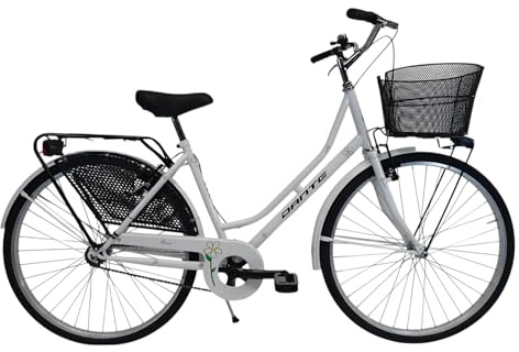 CICLI DANTE - Bicicletta donna da città per passeggio Olanda 26, classica stile retrò ad una velocità, con particolari neri e cestino anteriore