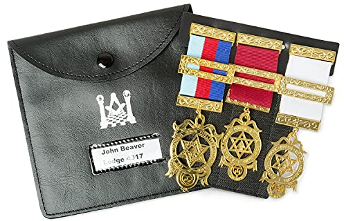 THE MASONIC COLLECTION – Ensemble porte-bijoux en cuir Regalia Pocket et Wallet – Rangement confortable – Personnalisation possible – Un cadeau maçonnique idéal pour homme