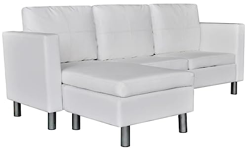 vidaXL Kunstleder 3-Sitzer Loungesofa L-Form Ecksofa Dreisitzer Eckcouch Couch