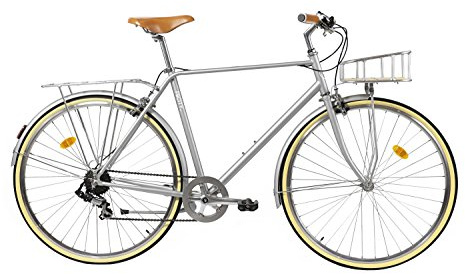 FabricBike Klassisches Fahrradkorb für Herren, Classic Matte Grey Deluxe, L-58 cm