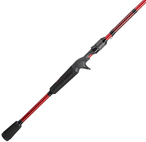 Ugly Stik 6’6” Carbon Casting Rod, One-Piece, 8-17lb Line Rating, Medium Power, Fast Action, 1/4-5/8 oz. Lure Rating, Red/Black