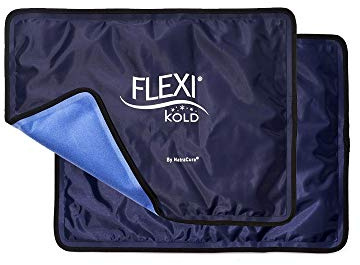 FlexiKold Ice Packs for Injuries Reusable with Straps – Cold Compress Gel Cold Pack, Ice Pack for Knee, – Flexible Medical Ice Wrap for Back, Shoulders, Legs, Muscle Pain – Standard – 2 Pk