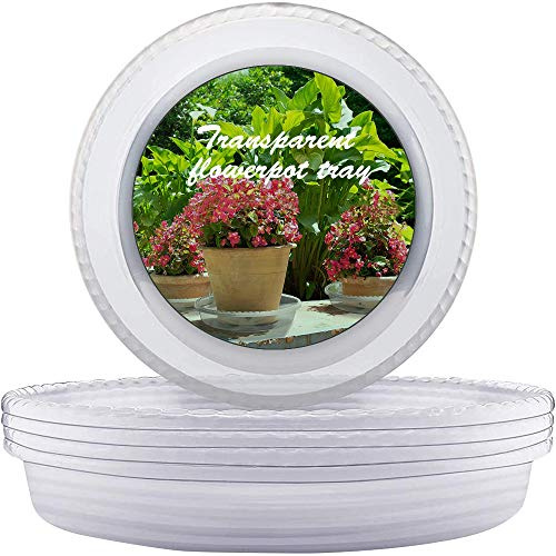 LIKOSO Blumentopf Untersetzer 17cm, Blumenuntersetzer, Klare Kunststoff Tropfschalen Untersetzer für Pflanzkübel für Indoor Outdoor Pflanzen 10er-Set