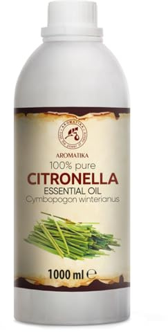 Huile Essentielle De Citronnelle 1000 ml - Cymbopogon Winterianus - pour Diffuseur et Lampe Aroma - le Savon et les Bougies - Sauna - Parfums d'Intérieur - Arôme frais - Aromathérapie