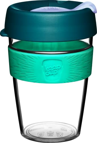 KeepCup Original, Lightweight Plastic Reusable Coffee Cup with Splashproof Sipper Lid - 12oz/340ml - Eventide