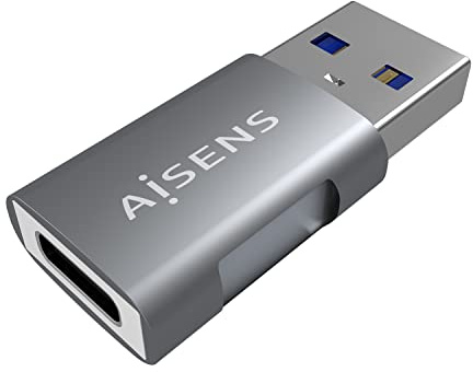AISENS - MINI ADAPTADOR USB 3.2 GEN2 10G 3A. TIPO USB-C/H-A/M. GRIS