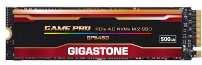 Gigastone M.2 SSD 500 GB PCIe 4.0 NVMe SSD 5,000 MB/s interno para juegos, disco duro de estado sólido para PC, portátil, PS5, almacenamiento, respuesta de velocidad turbo para jugadores, renderizado