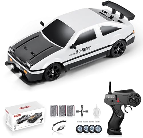 Hylukon Remote Control Drift Car, 1:16 Scale 2.4G RC High Speed 4WD Racing With LED Lights and Spray Function for Adults, Teens