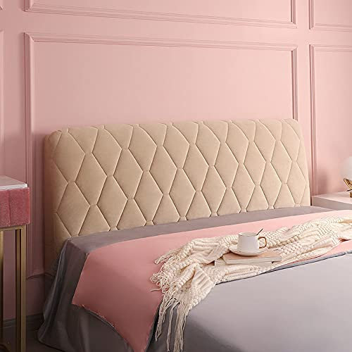 Generisch Bett kopfteil bezug Bettkopfteilbezug Bettkopfteilbezug Schonbezug für Kopfteil Stretch Samt Einzel Doppel Dekorative RückenlehnenbezugBraun-180CM
