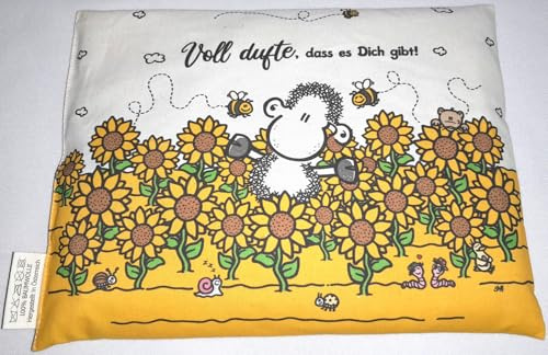 Coussin de blé au parfum frais grâce aux herbes bio séchées de Sheepworld. « Voll Dufte, dass es Dich gibt »