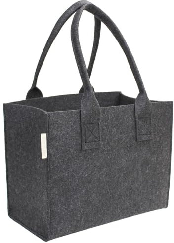 SILUK Filztasche Einkaufstasche Tasche Filz Shopper 35 x 20 x 28 cm viele Farben (Anthrazit)