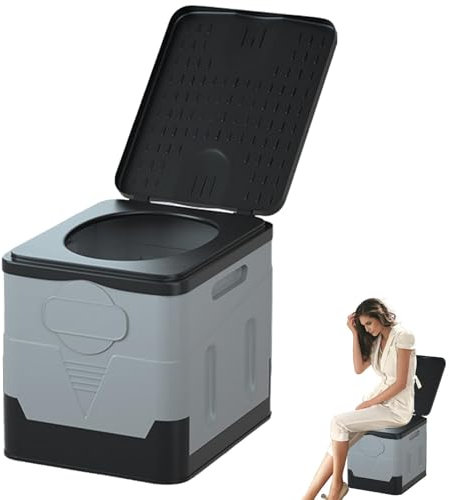 Vjeybv Campingtoilette - 20L Camping Töpfchen Tragbare Toilette | Platzsparende Campingtoilette Eimer, Outdoor Camping Toilette, Auslaufsicher Erwachsene Auto Töpfchen für Outdoor