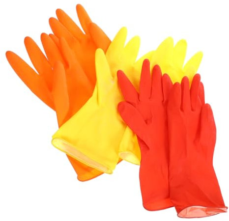 FRCOLOR 6stücke Gummi-reinigungshandschuhe Für Küche Wiederverwendbar Spülhandschuhe Geschirrspülhandschuhe Haushaltsputzhandschuhe Mit Erhöhter Reibung Handflächen Und Fingerdesign Für Be