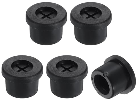 sourcing map 5 Pcs Cable Cord Grommet, 1/2 Inch (12mm) Desk Grommet Flexible Rubber Grommets Wire Hole Cover Pass Through for Office Computer Desk Wire Organizer, Black