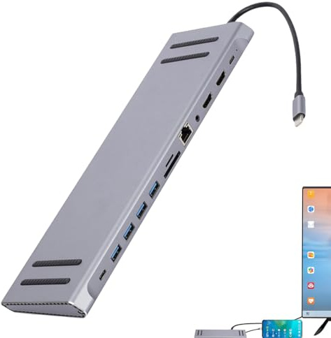 Estación De Acoplamiento para Portátil SuperSpeed Dock Escritorio Divisor | Dock Para Portátil Hub Compatible Con Portátiles, Tablets Y