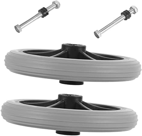 EXHUMKY 2pcs Wheelchair Replacement Wheels Solid Front Casters for Smooth Rolling Mobility Accessories for Indoor and Outdoor Use