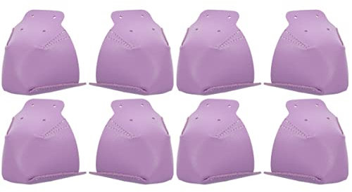Milisten 2 Sätze Skate-Stiefel Zehenstöpsel Rollschuh-Zehenschutz Schuhe Skate-ausrüstung Knöchelstabilisator Skateboardzubehör Eiskunstlauf Wachen Skate-zehenkappen Leder Violett 2 Paar*2