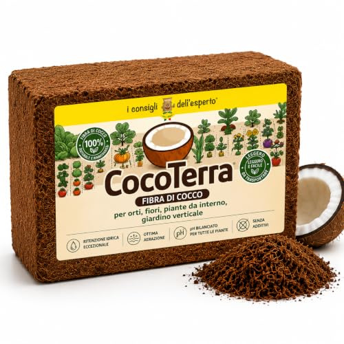 Cocoterra – Fibra di Cocco Naturale 650g (Espande fino a 9 litri) | Substrato Ecologico per Terrari, Piante, Orchidee, Bonsai | 100% Biodegradabile