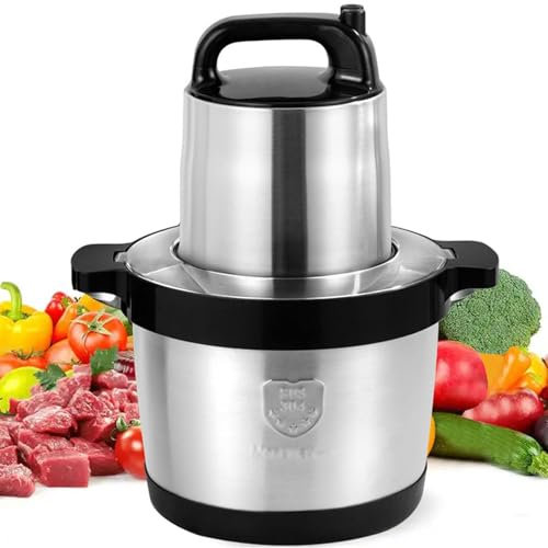 Vegetable Meat Mincer, Stainless Steel Meat Grinder Commercial Electric Meat Grinder for Meat/fish/Vegetable/Food, Large Capacity /2 Speed Settings/Easy to Clean