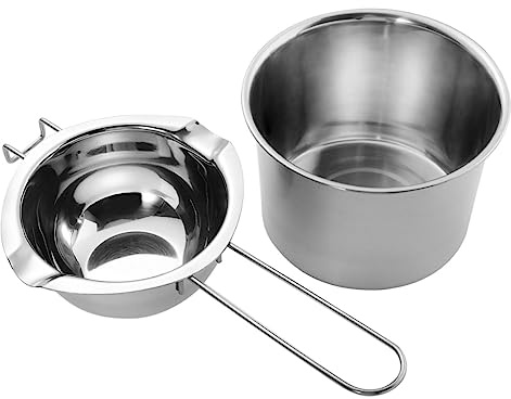 TIDTALEO 2pcs Stainless Steel Melt Pan for Chocolate Maker Wax Melt Making Quick Heating Easy to Carry