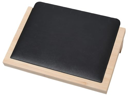 Beebeecraft 6.1x8.3 Zoll Halsketten Display Tablett Aus Holz Und Schwarzem PU Leder Halsketten Organizer Halter Ständer Für Armband Schmuck Verkaufsvitrine