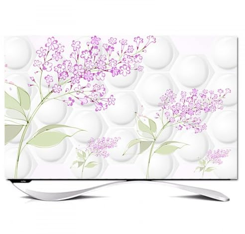 HSTANGKY Copripolvere Per TV Da Interno Con Stampa Floreale Per Schermi Da 32-80 Pollici Copertura Protettiva Universale Per Televisori Per Schermi Piatti/curvi-flower||40-43inch